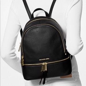 Micheal Kors Rhea Medium Leather Backpack